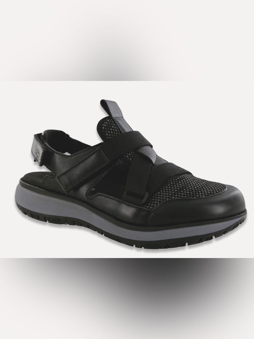 SAS Black and Gray Men's Sport-Strap Sandals